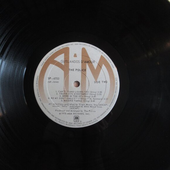The Police, "Outlandos d'Amour, Vintage, Vinyl, Album, Music, 70s, Rock - Picture 5 of 11